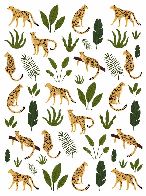 Decalque Hidro Transfer - Leopardo e Folhas - comprar online