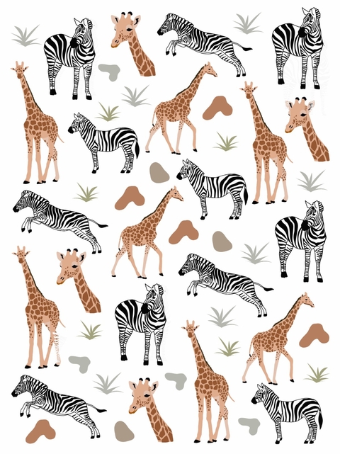 Decalque Hidro Transfer - Girafas e Zebras - comprar online