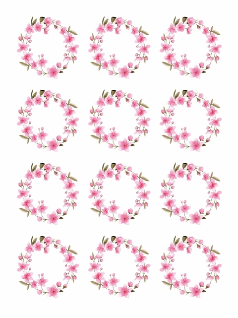 Decalque Hidro Transfer - Guirlanda Flor Cerejeiras - comprar online