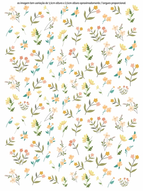Decalque Hidro Transfer - Flores e Folhas Mini delicadas - comprar online