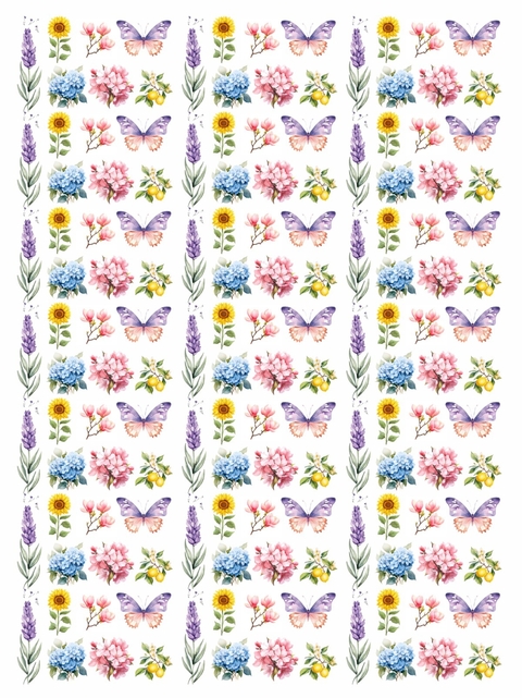 Decalque Hidro Transfer - Mix flores e borboleta PP - comprar online