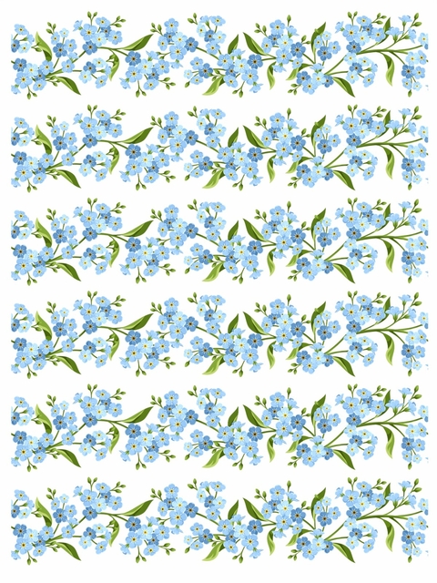 Decalque Hidro Transfer - Flores - Barrados Miosótis G - comprar online
