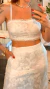 Conjunto Renda Top e Saia Midi Branco na internet