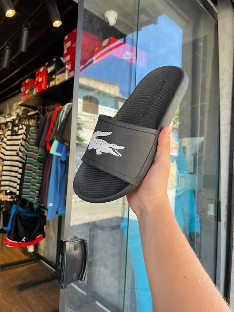 Chinelo Lacoste Masculino Croco Slide 119 (PRETO)