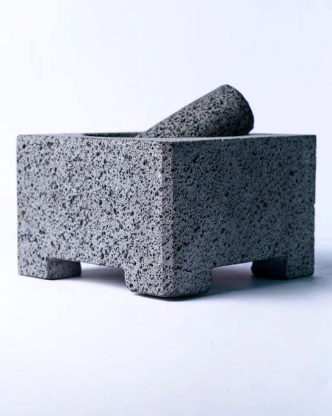 Square Molcajete – Solid Volcanic Stone, 8 in, Handmade in Mexico - buy online