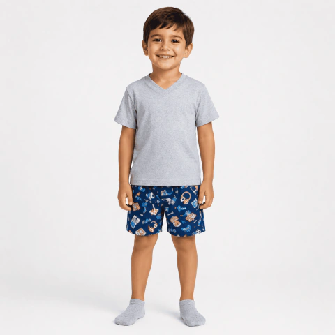 Pijama Lupo Curto Gola V Games Infantil