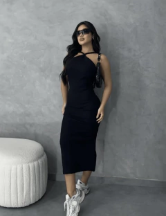 Vestido Mídi Costas Nua Frente Única Alcinha Com Bojo - loja online