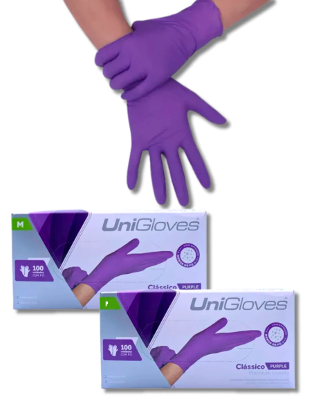 Luvas com Pó UniGloves Clássico Purple