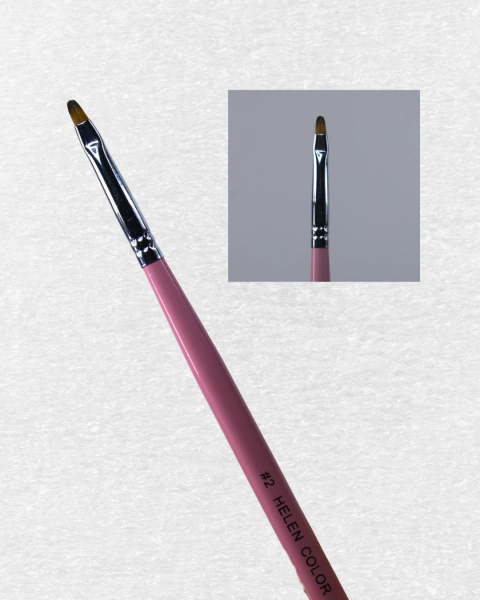Pincel Lingua de Gato Rosa #2 com tampa Helen Color - comprar online