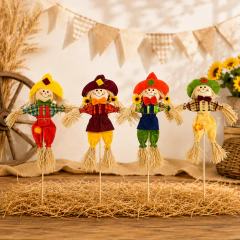 Boneco Espantalho Festa Junina Palha Decorativo 35cm Enfeite Caipira Para Espetar
