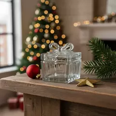 Imagem do Mini Pote Caixa Vidro Laço Presente Cookie Bombom Biscoito