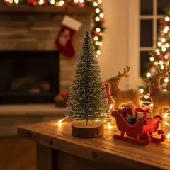 Mini Árvore de Natal Nevada Pinheiro Pequeno Decoração Mesa na internet