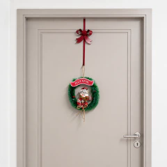 Guirlanda de Natal Boneco de Neve 24cm Enfeite de Porta Parede Feliz Natal Decoração Natalina - loja online