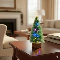 ARVORE LED PINHEIRO 15 CM C/PONTEIRA VILA NATAL - Sorelle Artes