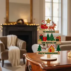 Mini Árvore de Natal em Madeira Decorativa 18x11 cm - Sorelle Artes