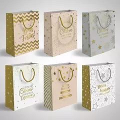 Sacola de Natal Boas Festas 27x19x10 cm para Presente