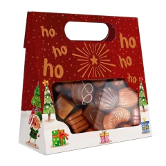 Saco Papel Natal c/ Visor e Alça – Embalagem p/ Doces, Biscoitos e Lembrancinhas – Kit 10 na internet