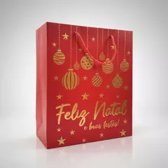 Imagem do Sacola de Natal Feliz Natal 32x26x12 cm para Presente