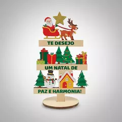 Mini Árvore de Natal em Madeira Decorativa 18x11 cm - comprar online