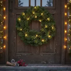 Guirlanda de Natal Verde Tradicional 35 cm Decorativa - Sorelle Artes