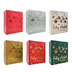 Sacola de Natal Feliz Natal 23x18x10 cm para Presente na internet