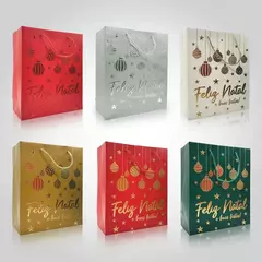 Sacola de Natal Feliz Natal 23x18x10 cm para Presente