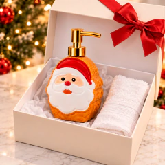 Porta Sabonete Líquido Papai Noel 400ml Cerâmica Dispenser Natalino Banheiro Lavabo Cozinha