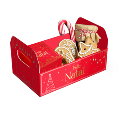 Caixa Cesta Caixote G Natal Papai Noel – Embalagem p/ Presentes, Kits e Lembrancinhas – Kit 10 - Sorelle Artes