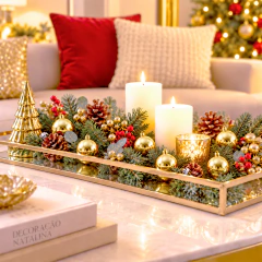 Kit 24 Bolas de Natal 4cm Brilhantes Prata Esferas Decorativas Dear Santa