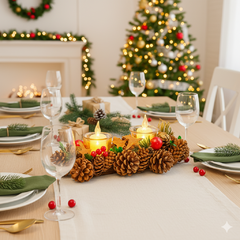 ARRANJO NATAL CASTICAL PINHAS AZEVINHOS2 VELAS 30X15 na internet