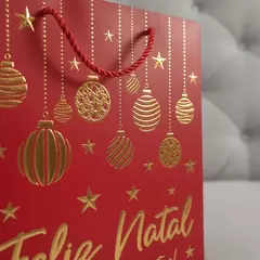 Sacola de Natal Feliz Natal 32x26x12 cm para Presente - loja online