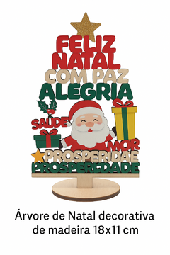 Mini Árvore de Natal em Madeira Decorativa 18x11 cm - comprar online