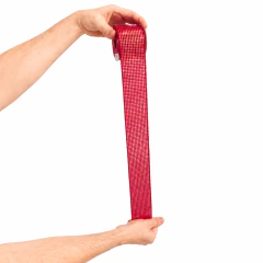 Kit Fita Natalina Aramada 6,3cm x 2,7m Vermelha Vinho Dourada para Laços Árvore Guirlanda e Presentes - Sorelle Artes