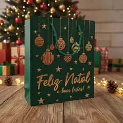 Sacola de Natal Feliz Natal 23x18x10 cm para Presente - comprar online