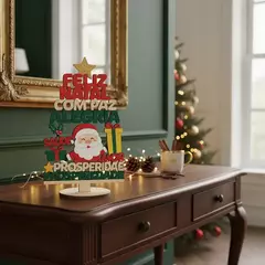 Mini Árvore de Natal em Madeira Decorativa 18x11 cm - Sorelle Artes