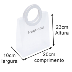 Sacola Presente PVC PLAST Luxo Alça Courino Reforçada 20x23 - Sorelle Artes