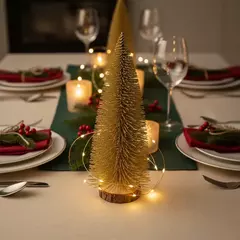 Kit 3 Mini Árvores Pinheiro de Natal Dourada Decorativas - loja online