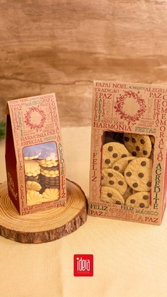 Saco Papel Natal c/ Visor e Alça Kraft – Embalagem p/ Doces, Biscoitos – Kit 10 - comprar online