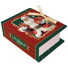 Caixa Papel Livro Noel para 4 Doces Embalagem Natalina p/ Bombons, Trufas, Brigadeiros e Lembrancinhas – Pct c/ 10 Unid