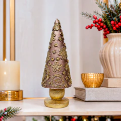Imagem do Árvore de Natal Decorativa Rosé Gold Enfeite Mesa Natal