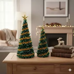 Kit Árvore de Natal Festão 50 e 26 cm Decorativa com Estrela - comprar online