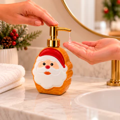 Porta Sabonete Líquido Papai Noel 400ml Cerâmica Dispenser Natalino Banheiro Lavabo Cozinha na internet