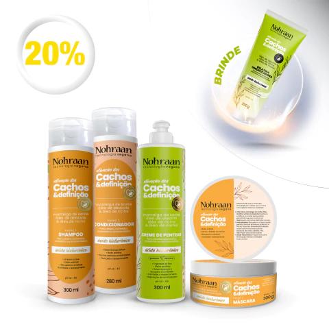Kit Linha Cachos – Shampoo + Condicionador + Máscara + Creme de Pentear Alecrim + Gelatina Alecrim de Brinde | Nohraan - comprar online
