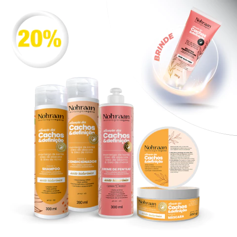 Kit Linha Cachos – Shampoo + Condicionador + Máscara + Creme de Pentear Absinto + Gelatina Absinto de Brinde | Nohraan - comprar online