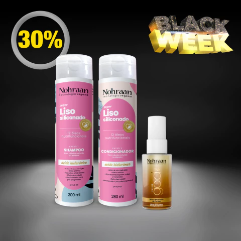 Kit Shampoo + Condicionador Liso Siliconado + Elixir 24K | Nohraan - comprar online