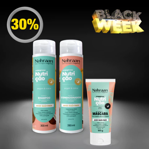 Kit Shampoo + Condicionador + Mini Máscara Nutrição Vegano | Tratamento Completo para Fios Nutridos e Macios - comprar online