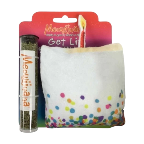 Juguete rellenable de catnip meowijuana pastel cumpleaños - comprar en línea