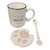 Taza de ceramica con tapa y cuchara - Fygostore