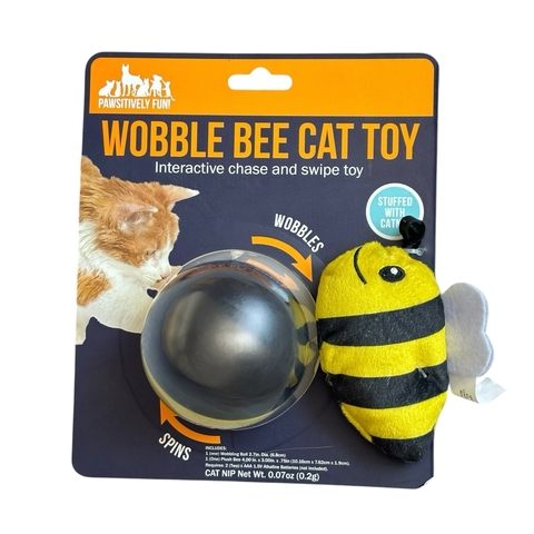 Juguete interactivo wobble bee con catnip - comprar en línea