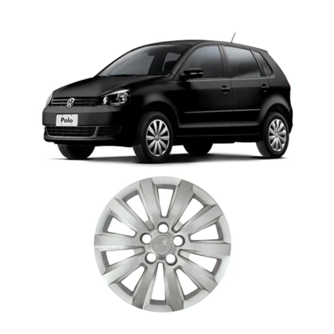 Kit 4 Calotas Aro 15 Fox Polo SpaceFox Grid Prata